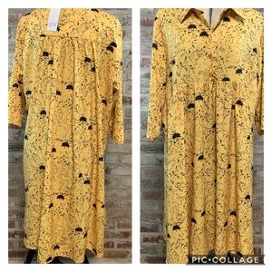 Sheilay yellow bee 3/4 sleeve dress NWT XL